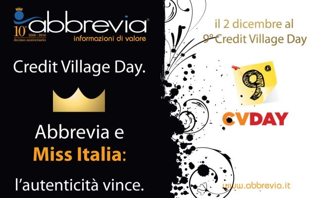 Credit Village Day. Abbrevia e Miss Italia: l’autenticità vince.